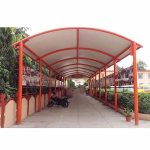 Walkway Covering Structure - Mild Steel, 4mm Thickness, 165mm Width, White Color | Durable, Easy To Install, Outdoor Protection Against Weather Elements