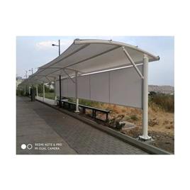 Tensile Walkway Covering Structure - High-quality Pvc Material, Easy To Install, Versatile White Design For Outdoor Use