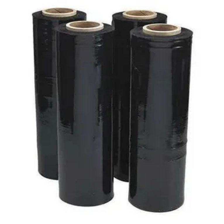 Black Pallet Wrap - Lldpe, Custom Size, 8-35 Microns Thick | Durable Privacy Film With 300% Elongation And Uv Protection