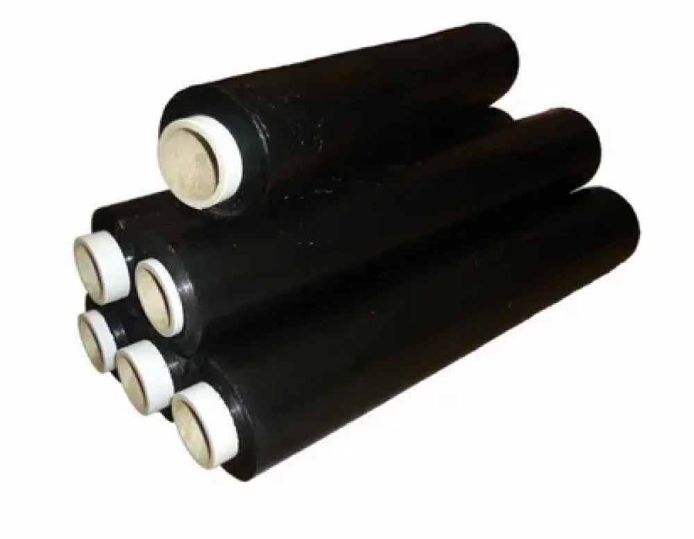 Black Pallet Wrap - Lldpe, Custom Size, 8-35 Microns Thick | Durable Privacy Film With 300% Elongation And Uv Protection