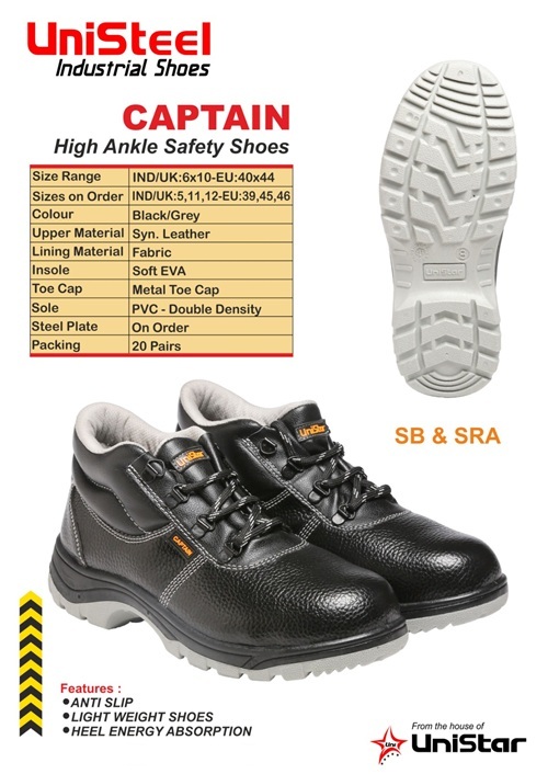 Unistar Captain Safety Shoes - Color: Black