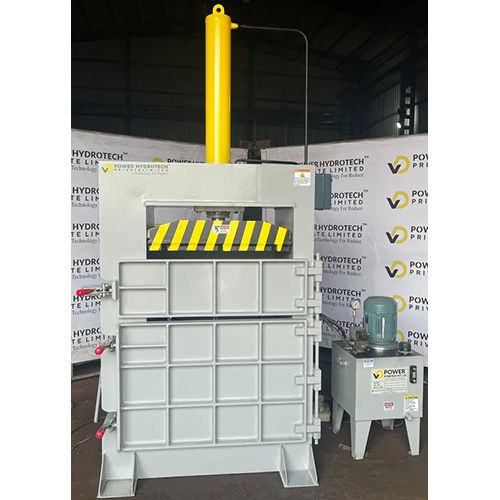 Corrugated Cardboard Baler Machine - Color: Grey And Yellow