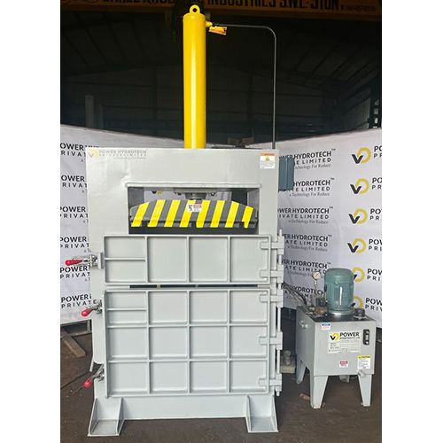 Vertical Cardboard Baler Machine - Color: Grey And Yellow