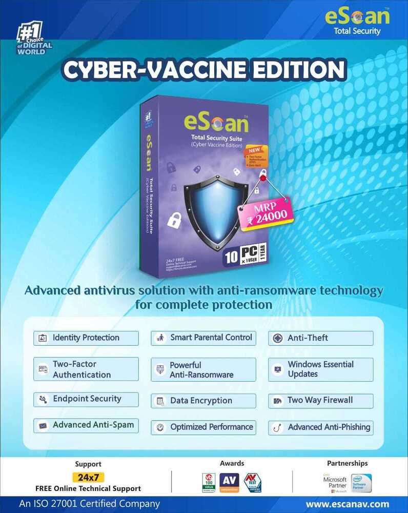 Escan Total Security Suite For Computer, Laptop