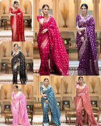 Soft Lichi Silk Saree Cloth - Color: As Per Images