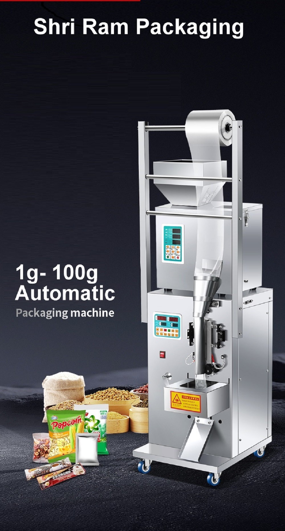 Automatic Ffs Multi-function Weigh Filling & Packaging Machine - Stainless Steel, 1 To 100 Gm Capacity, Silver Color | Fully Automatic, High-precision Weigh Filler, Three Side Sealing Mechanism, User-friendly Interface, Versatile Pouch Handling