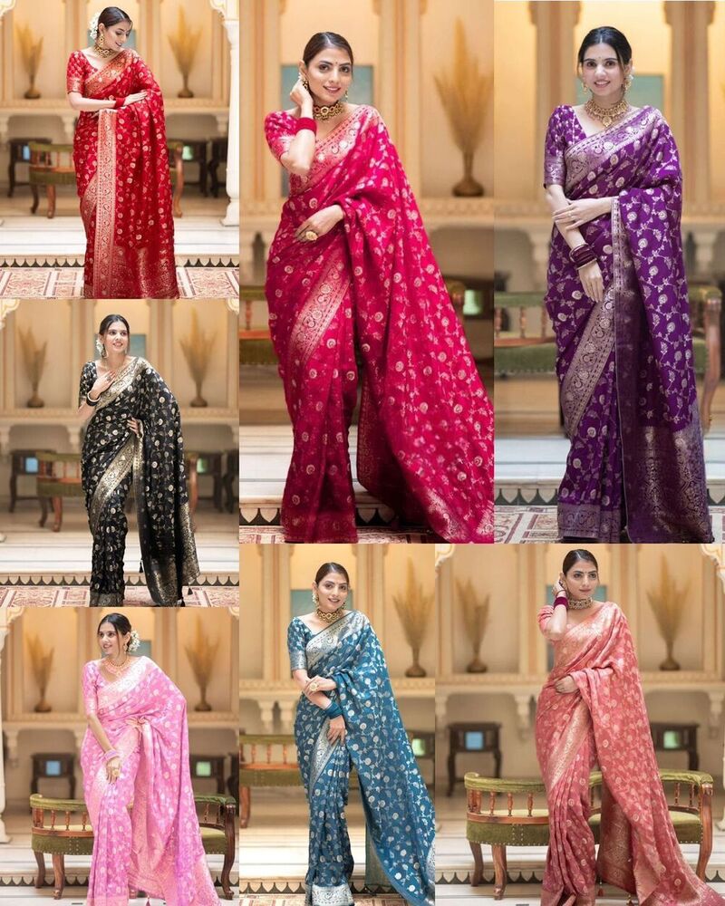 Soft Lichi Silk Saree Colth - Color: As Per Images
