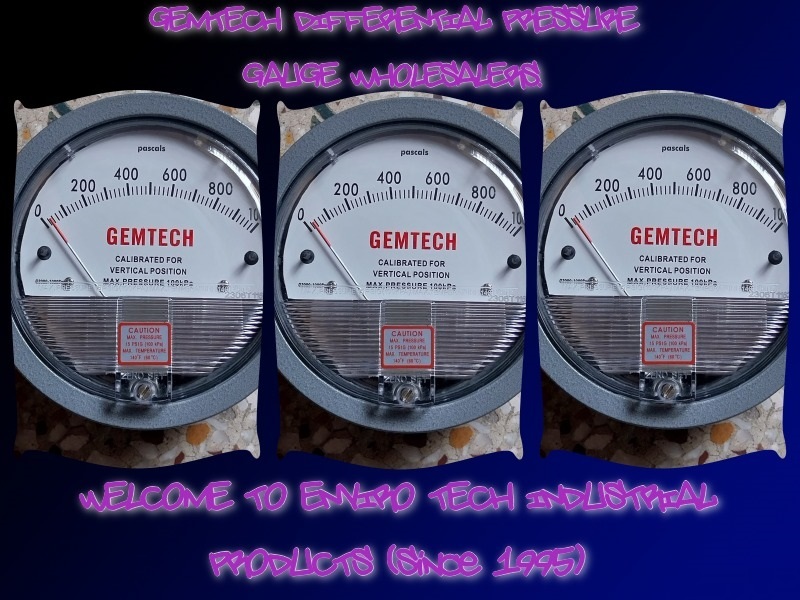 Gemtech Differential Pressure Gauge - Metal Alloy, 4 Inch Diameter, Back Mount, Npt 1/8 Inch Thread | Versatile For Power Plant And Medical Use, Measures Positive & Negative Pressure