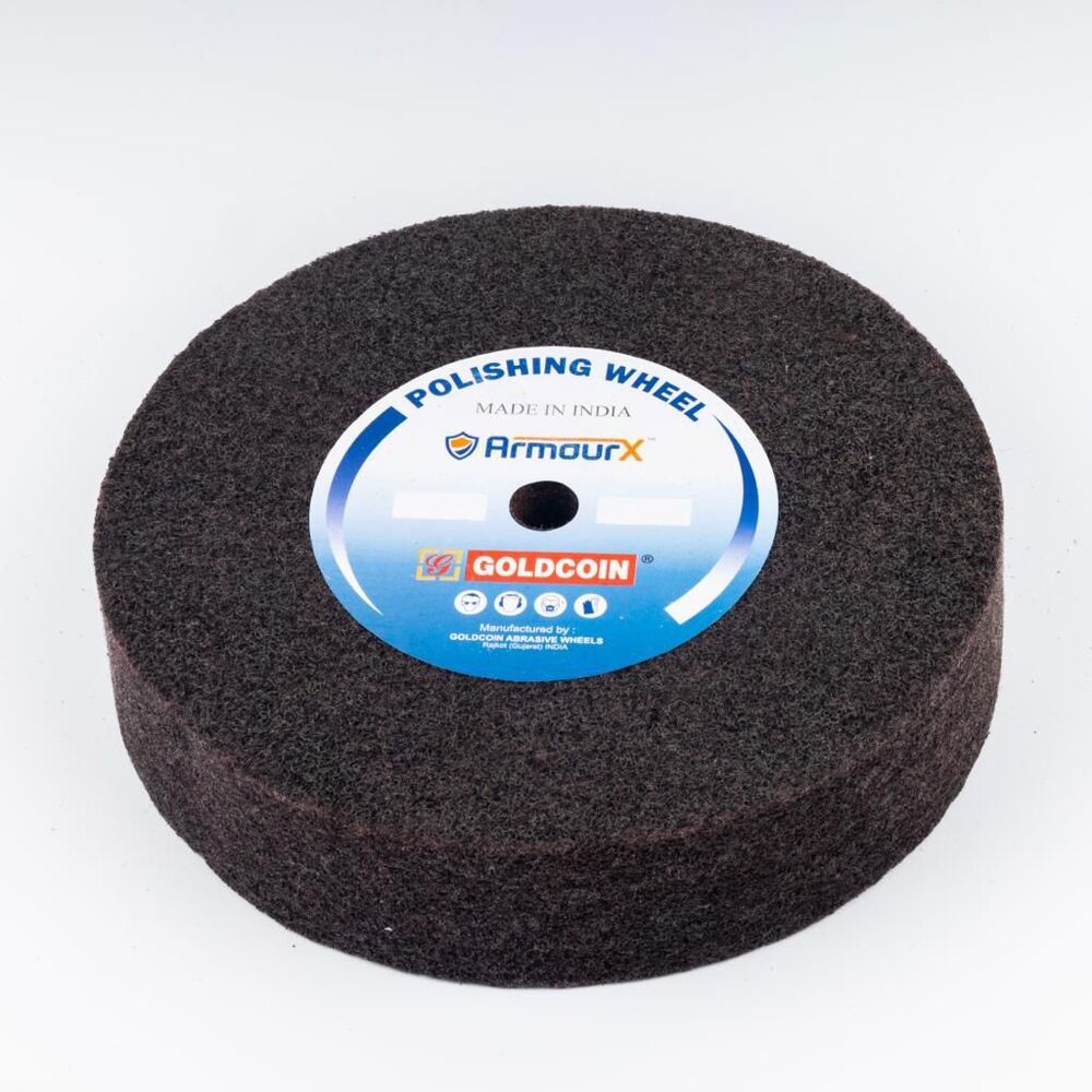 Armourx Polishing Wheel - Rubber, Standard Size, 2 Inch Height, Black Color | Resin Bonded, Silicon Grain, Hard Hardness, Flexible Non-woven Design