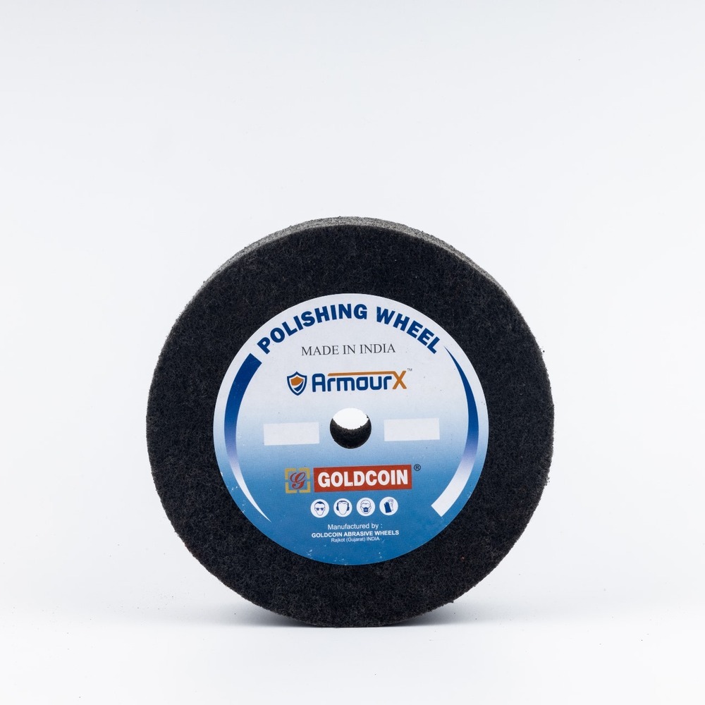 Non Woven Polishing Wheel - Rubber Material, 2 Inch Height, Black & Maroon Color, Hard Silicon Grain 180 | Industrial & Commercial Use, Round Shape, 500 Grams