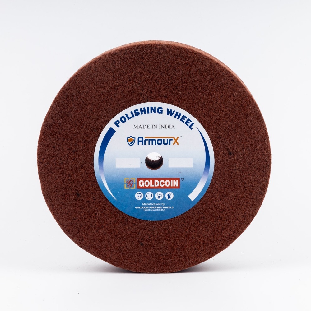 Non Woven Polishing Wheel - Rubber Material, 2 Inch Height, Black & Maroon Color, Hard Silicon Grain 180 | Industrial & Commercial Use, Round Shape, 500 Grams