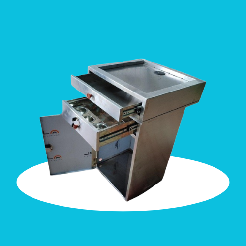 Stainless Steel Cash Counter - Heavy-Duty Design Corrosion Resistant and Polished Mirror Finish for Supermarket Efficiency