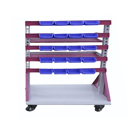 Ms Medical Drug Trolley - Color: Pink And White