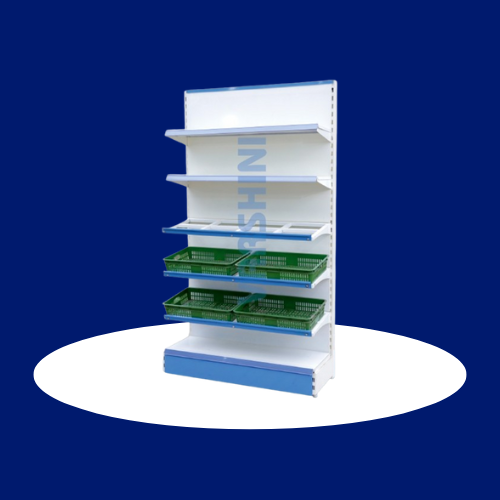SS Round Vegetable Rack - Stainless Steel, Heavy Duty Design | Corrosion Resistant, Polished Finish, Ideal for Supermarket Vegetable Display