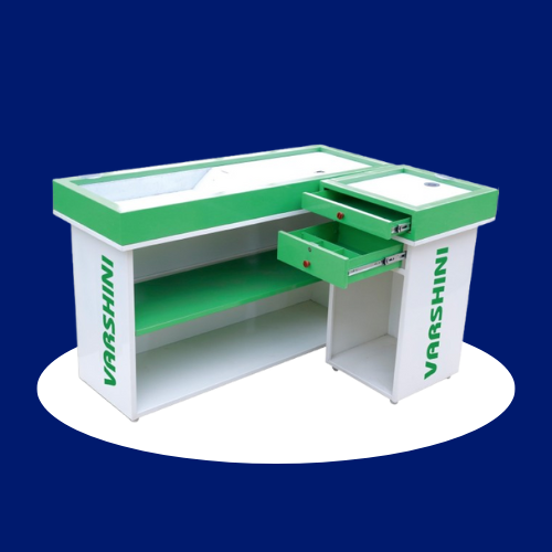 L Type Cash Counter - Color: Black