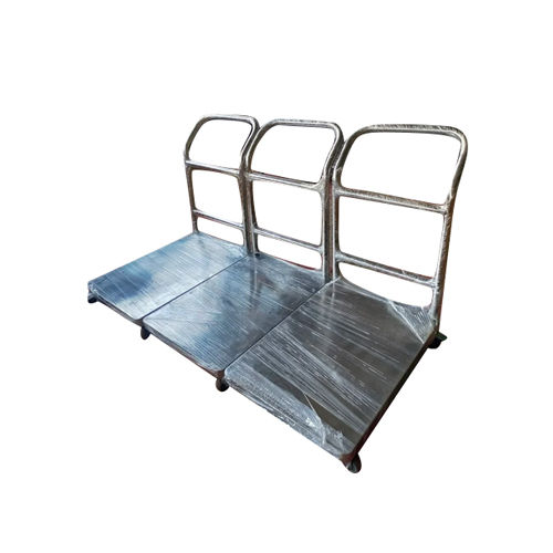 Stainless Steel Platform Trolley - 900mm x 600mm x 900mm | Polished Silver Finish, Heavy-Duty Industrial Design