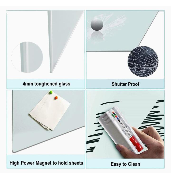 Magnetic Glass Board - Size: 12x36 Inch