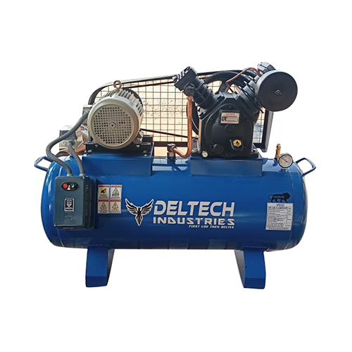 High Pressure Air Compressor - Durable Mild Steel, Electric Powered, Industrial Use | Lubricated for Smooth Performance, 1-2 Year Warranty