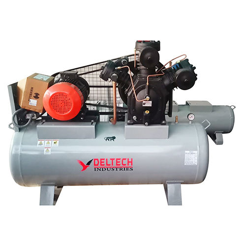 Piston Air Compressor - Mild Steel, Electric Power Source | Industrial-Grade, Lubricated for Enhanced Durability, 1-2 Year Warranty