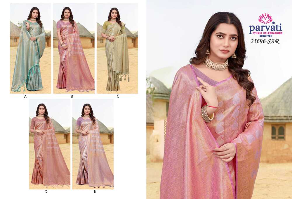 Parvati Multicolor Silk Saree -25696