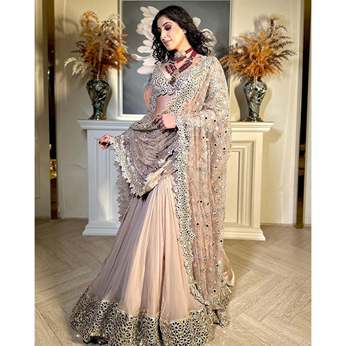 Desert Sand Bridal Anarkali Suit With Dupatta