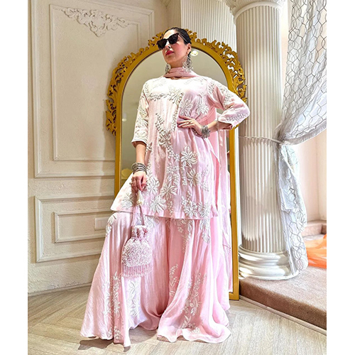 Baby Pink Anarkali Suit With Dupatta