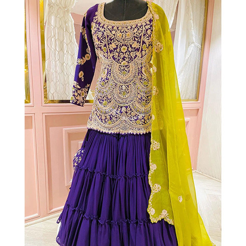 Dark Blue Heavy Anarkali Suit