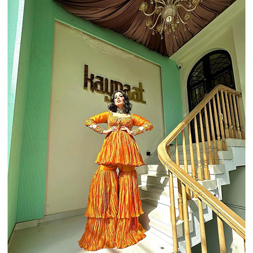 Orange Anarkali Suit