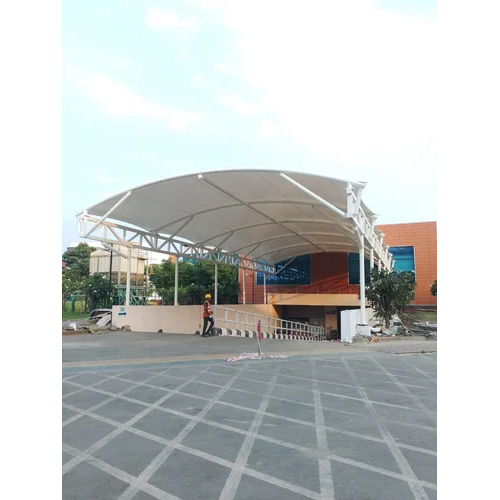 Tensile Fabric Tunnel Shape Structure - Color: White