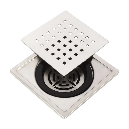 Vida Stainless Steel 6 x6 Square Floor Grating With Pvc Cockorach Trap Finish Matte