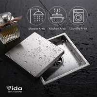 Square Floor Trap - Stainless Steel, Silver Finish, Perfect For Efficient Drainage