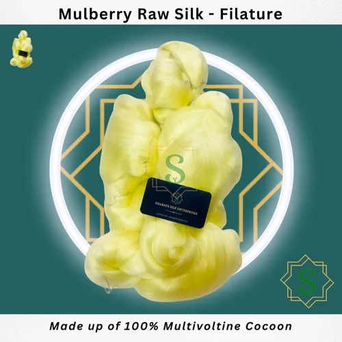 Raw Silk Yarn - Color: Yellow