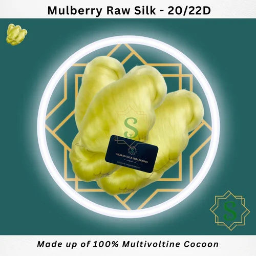 Mulberry Raw Silk Yarn For Warp - Color: Yellow