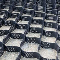 Perforated Hdpe Geocells - High-density Polyethylene, Light Weight, Black Color | Eco-friendly, Water Absorption Control, Soil Erosion Prevention