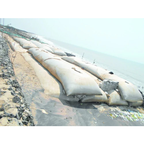 Geotube Round - Non Woven Georgette Tube, 5-30 Meters Lengths, White Color | Light Weight, Low Water Absorption, Ideal for Dyke Construction