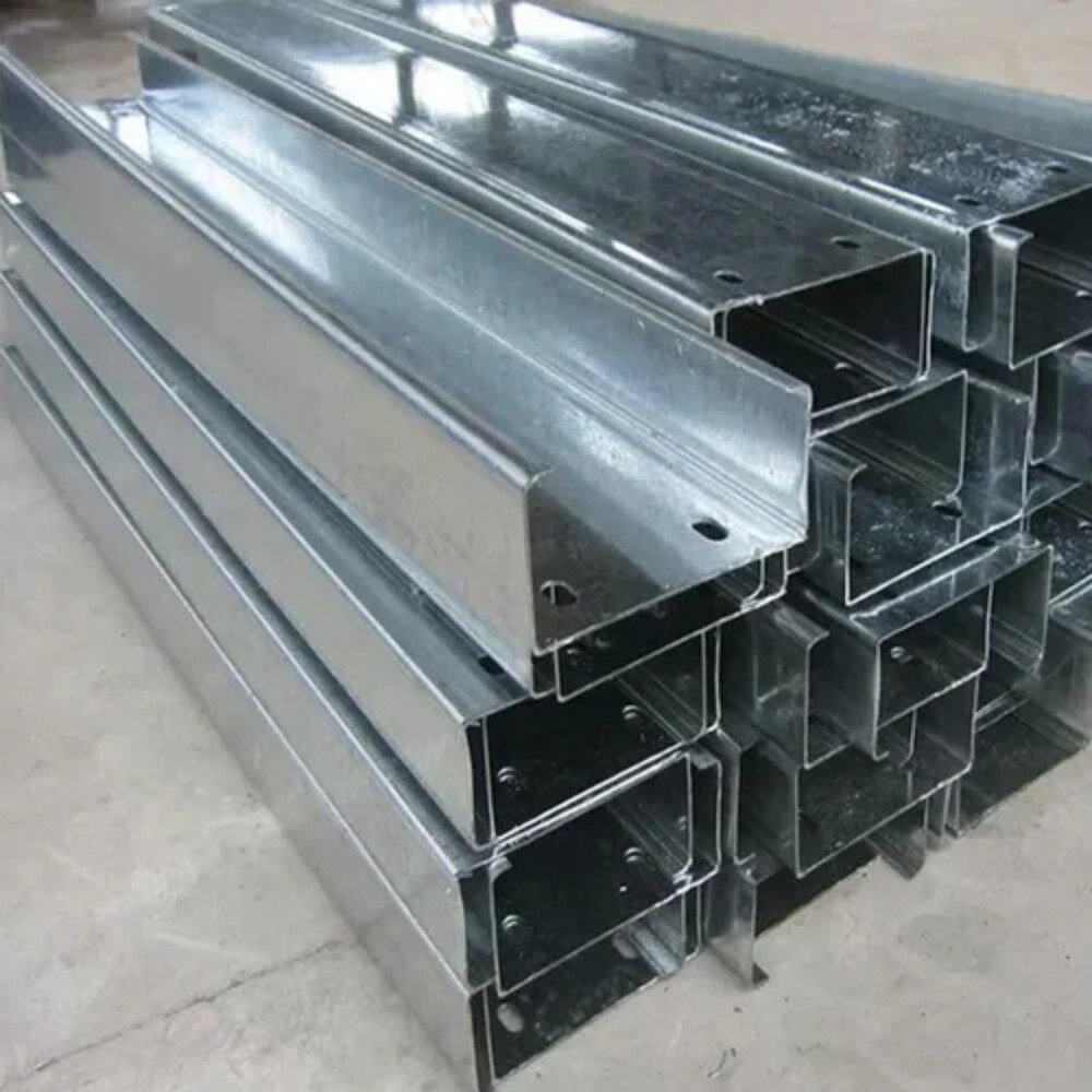 Galvanized Iron C Purlin - High-Quality Material, Custom Size, Sleek Silver Finish, Polished Surface for Residential & Commercial Support
