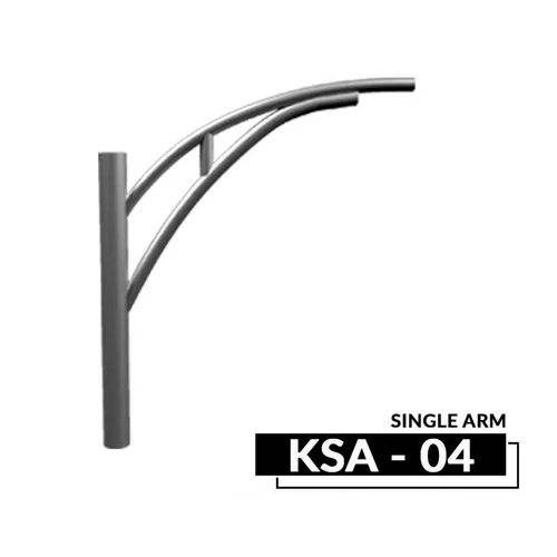 Single Arm Street Light Bracket - Color: Silver