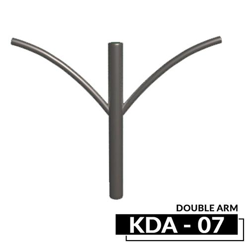 Double Arm Pole Bracket - Color: Silver