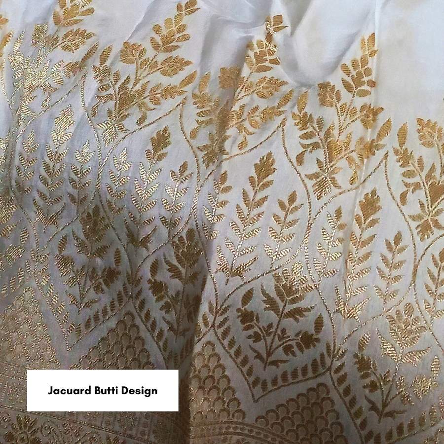 Premium Dyeable Jacquard Butti Fabric With Heavy Border A Dola Silk
