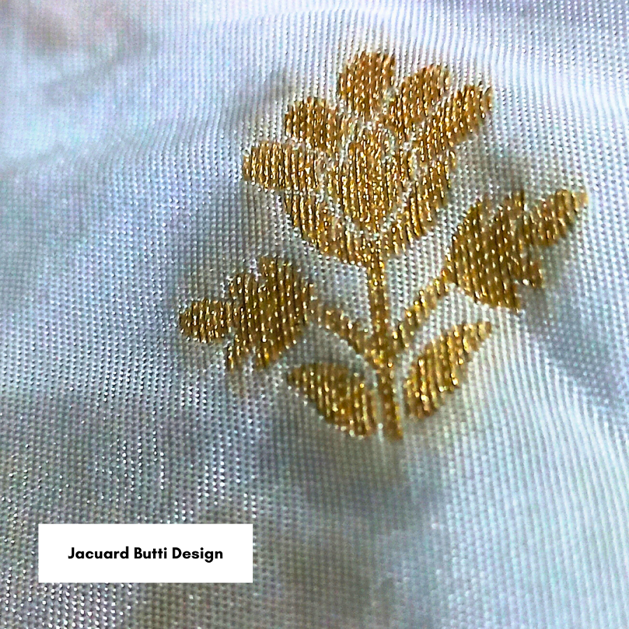 Premium Dyeable Jacquard Butti Fabric With Heavy Border A Dola Silk