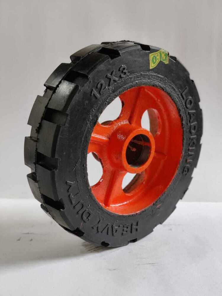 Rubber Wheel - Solid Rubber, 3 Inch Diameter, 0.5 Inch Bore, 80 Shore A Hardness | Durable, Easy Install, Floor Protection, High Load, Smooth Rolling, Vibration Dampening