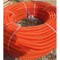 Double Wall Corrugated Pipe - Pvc Material, 1/2 & 3/4 Inch Diameters | Orange Color, Round Shape, Flanges Connection Type, High Pressure Resistance