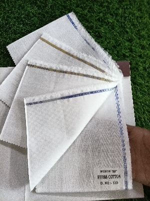 Cotton Dobby - 100% Cotton, Yarn Count 30 , White Color, Dobby Fabric Style, Suitable for All Seasons