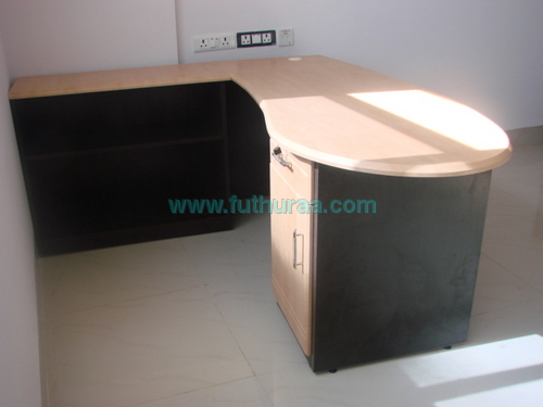 Wooden Designer Table - 6ft x 4ft L-Shape, Brown Lacquer Finish | Made from Quality Wood for Office Workspace or Home Study