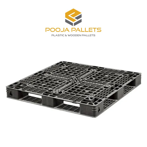 1100X1100X120Mm Export Quality Plastic Pallet - Color: Black