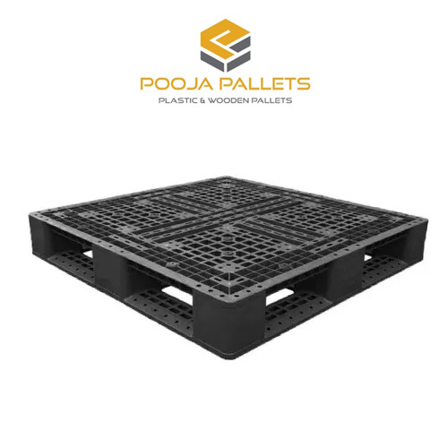 1100x1100x150mm Black Plastic Pallet