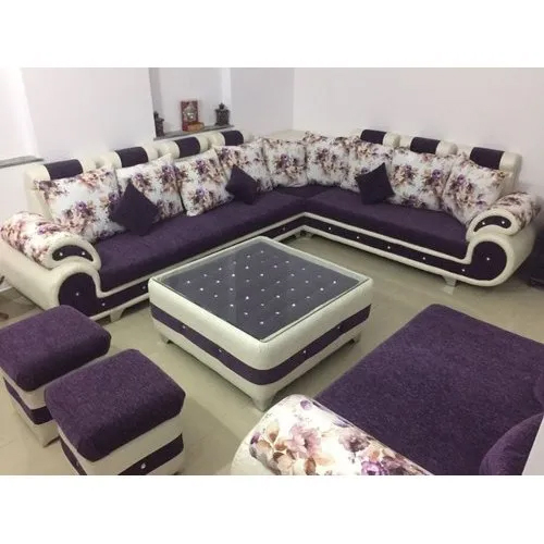 Purple L Shaped Sofa Set - Assembly: No Assembly Required