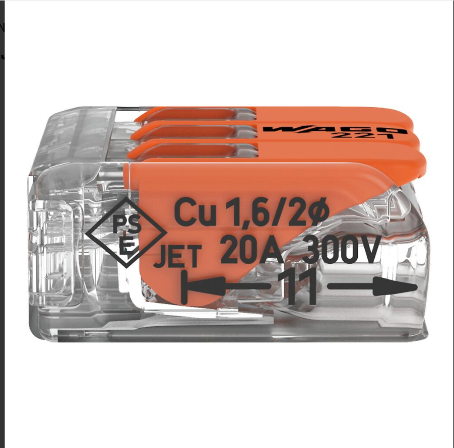 221-413 Splicing Connector With Levers - Color: Orange