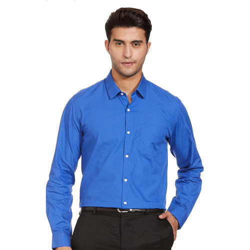 Solid Blue Corporate Shirt - Design: Plain