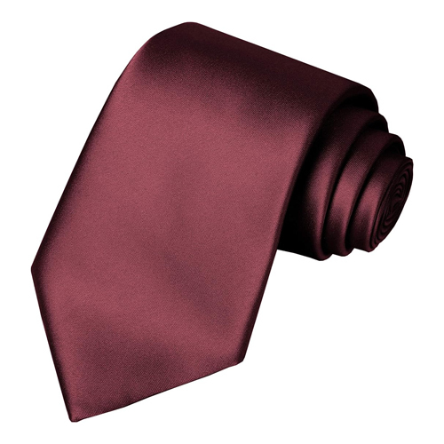 Solid Burgundy Satin Tie